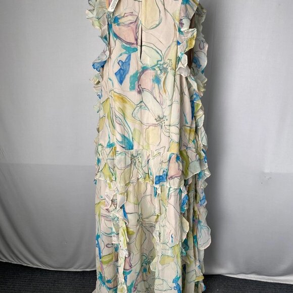 NEW MAEVE Women's V-Neck Hi-Low Flowy Dress Size XL Pastel Multi Floral Print - Picture 5 of 8